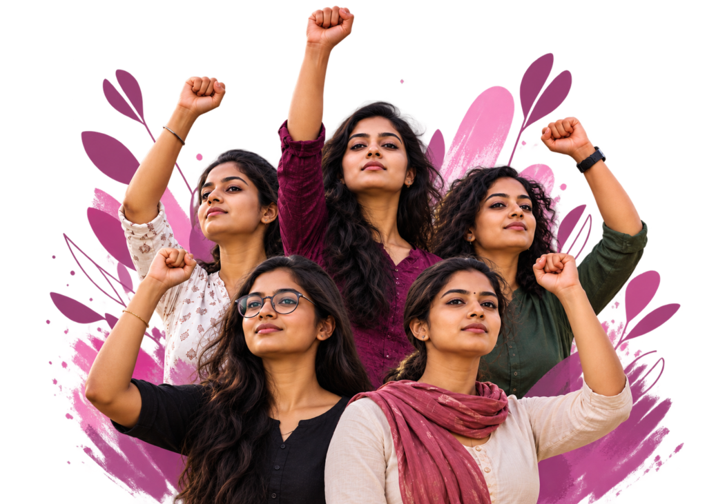 Women leaders and entrepreneurs attending an international women’s empowerment conference in Hyderabad.